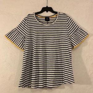 W5 Anthropologie Striped Top Size 1X NWT